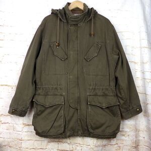 VTG Gap Jacket Men M Olive Green Hooded Military Field Utility Hong Kong 80s 90s